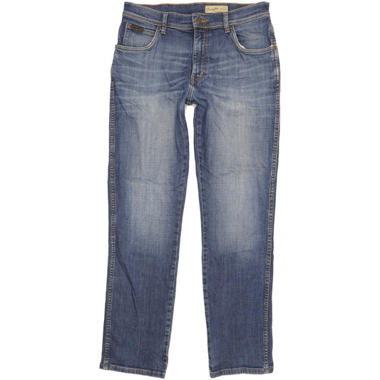 Wrangler Texas Men Blue Straight Regular Stretch Jeans W33 L32