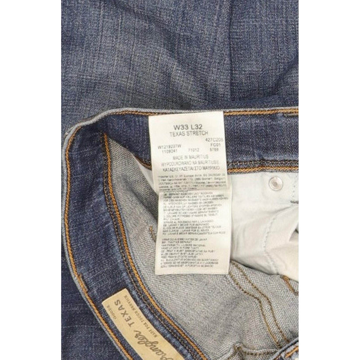 Wrangler Texas Men Blue Straight Regular Stretch Jeans W33 L32