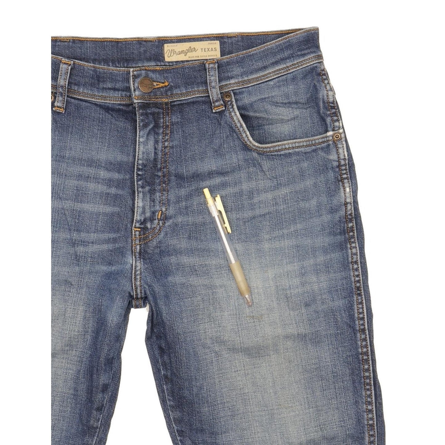 Wrangler Texas Men Blue Straight Regular Stretch Jeans W33 L32