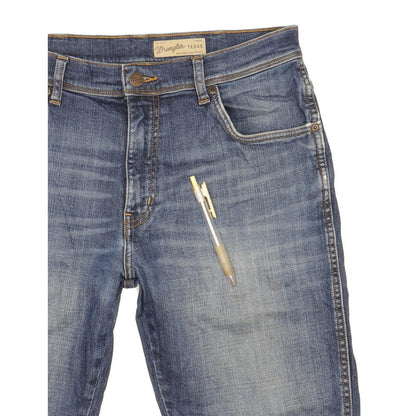 Wrangler Texas Men Blue Straight Regular Stretch Jeans W33 L32