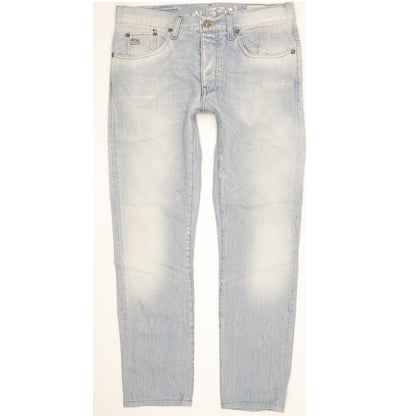 G-Star 3301 Men Blue Straight Slim Jeans W34 L30