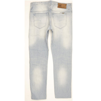 G-Star 3301 Men Blue Straight Slim Jeans W34 L30