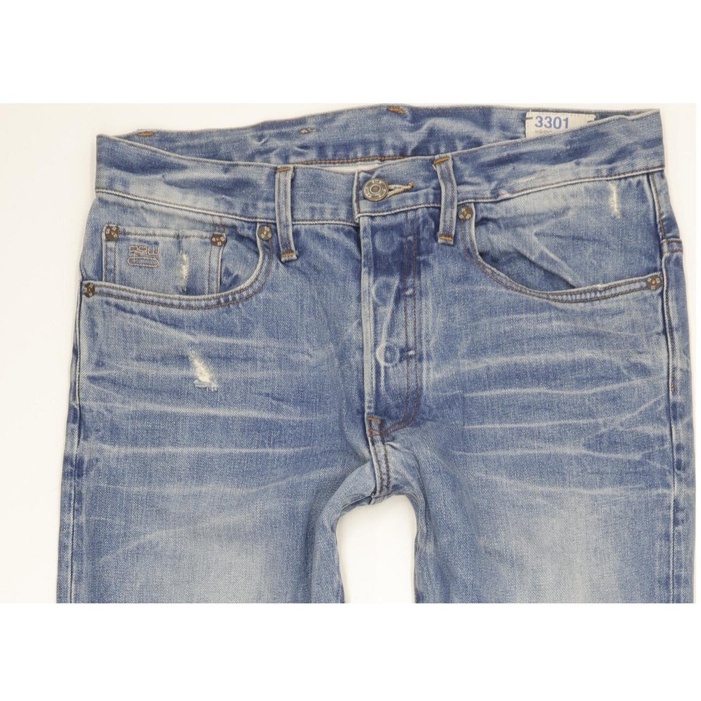 G-Star 3301 Men Blue Straight Regular Jeans W31 L32