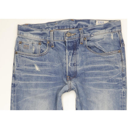 G-Star 3301 Men Blue Straight Regular Jeans W31 L32