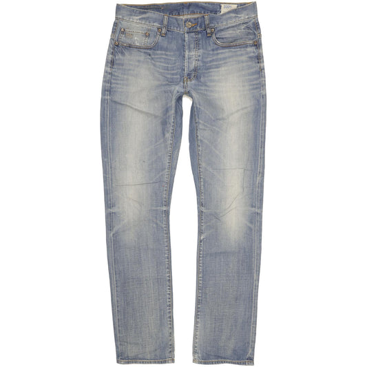 G-Star 3301 Men Blue Straight Slim Jeans W34 L34