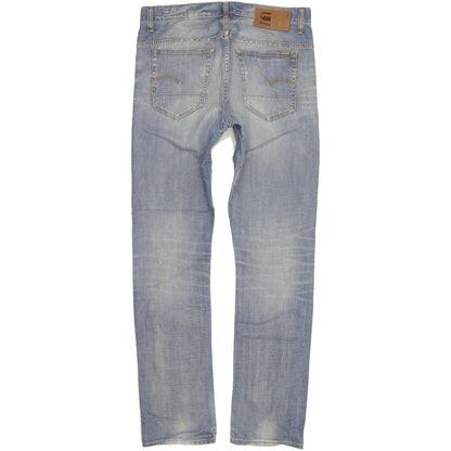 G-Star 3301 Men Blue Straight Slim Jeans W34 L34