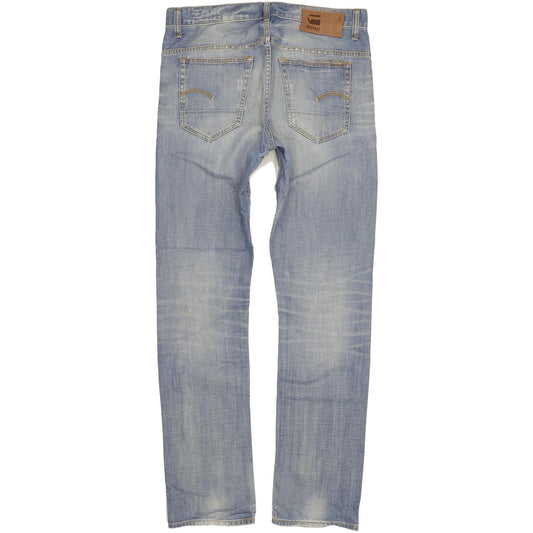 G-Star 3301 Men Blue Straight Slim Jeans W34 L34