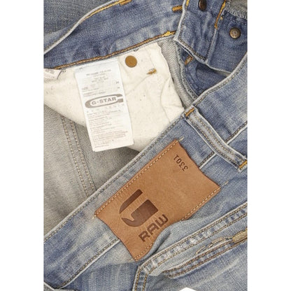 G-Star 3301 Men Blue Straight Slim Jeans W34 L34