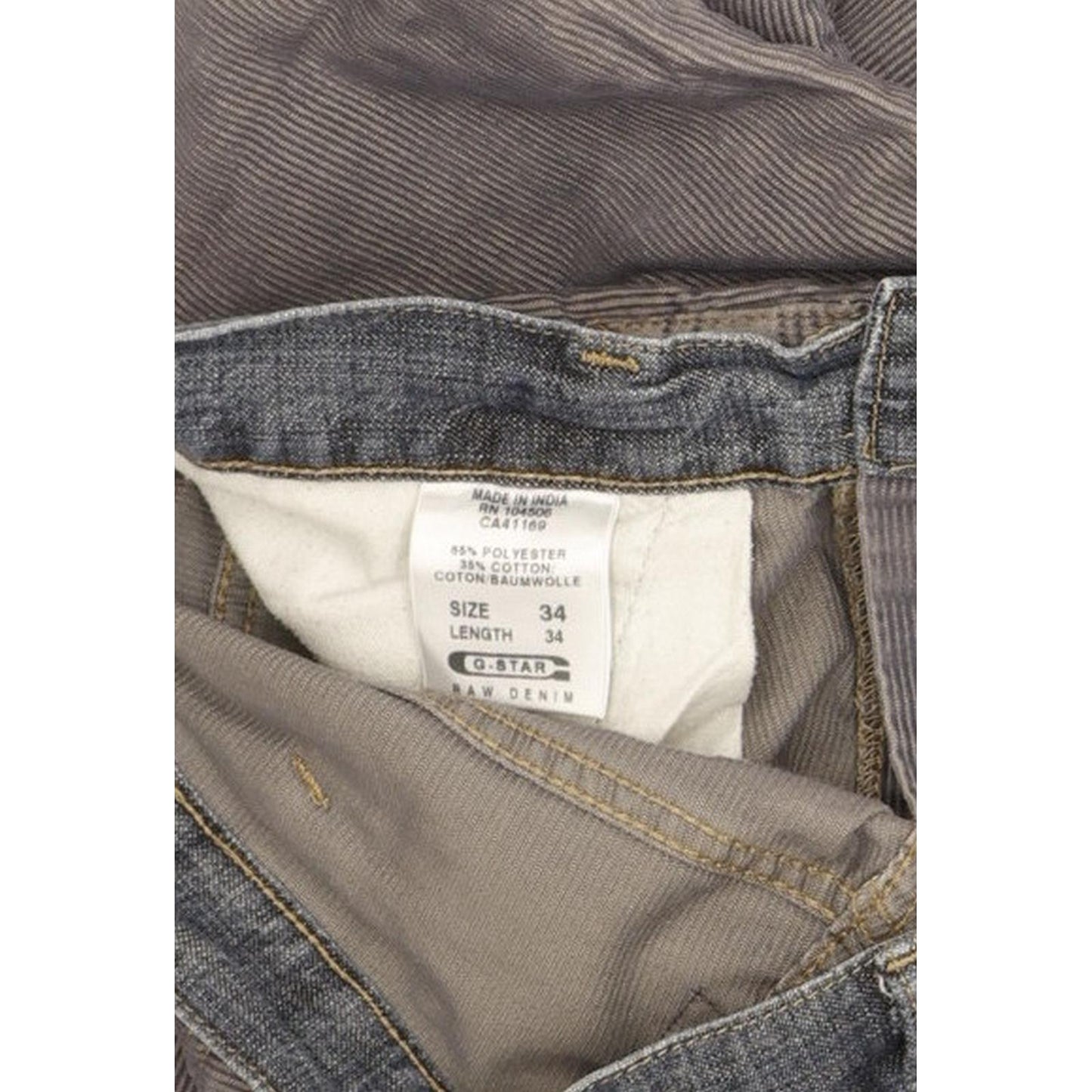 G-Star Elwood Prisoner Mix Men Blue Straight Regular Trousers W34 L34
