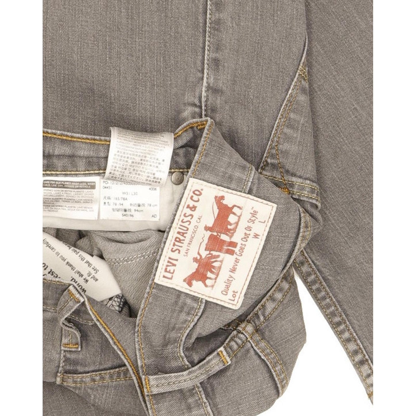 Levi's 506 Men Grey Straight Regular Stretch Jeans W31 L29