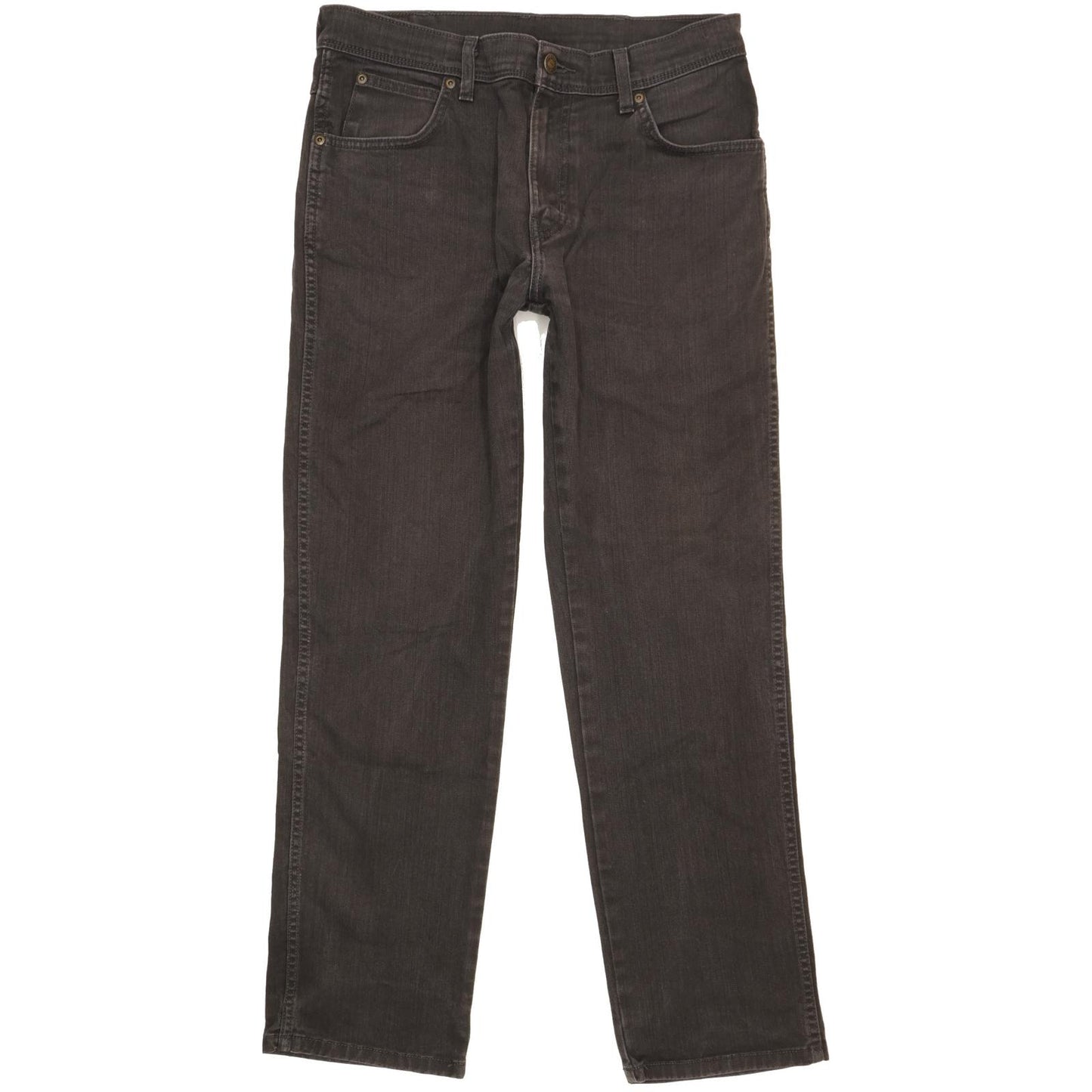 Wrangler Durable Quality Men Grey Straight Regular Stretch Jeans W32 L30