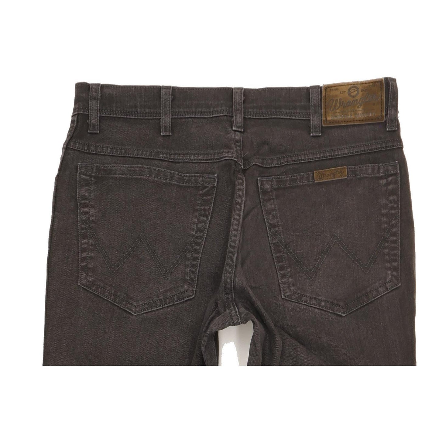 Wrangler Durable Quality Men Grey Straight Regular Stretch Jeans W32 L30