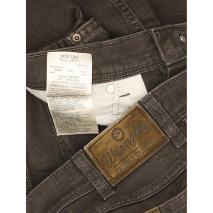 Wrangler Durable Quality Men Grey Straight Regular Stretch Jeans W32 L30