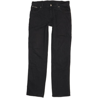 Wrangler Texas Men Black Straight Regular Stretch Trousers W34 L33