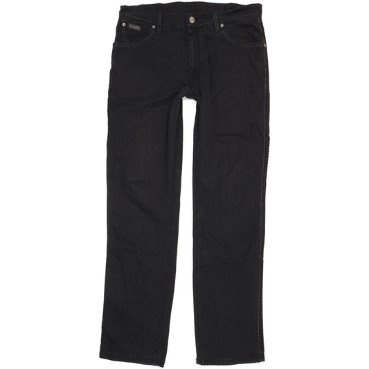 Wrangler Texas Men Black Straight Regular Stretch Trousers W34 L33