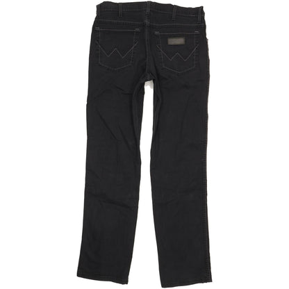 Wrangler Texas Men Black Straight Regular Stretch Trousers W34 L33