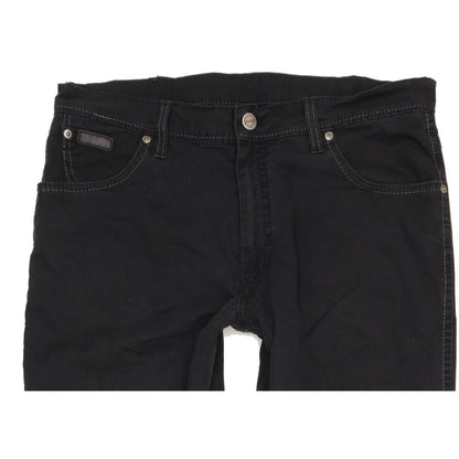 Wrangler Texas Men Black Straight Regular Stretch Trousers W34 L33