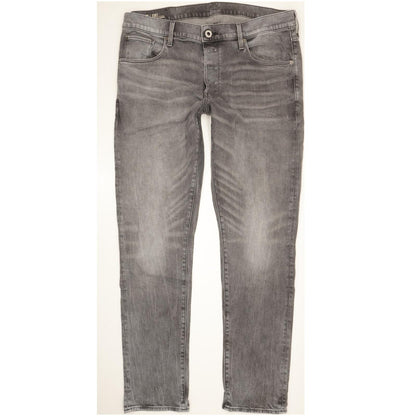 G-Star 3301 Men Grey Tapered Regular Stretch Jeans W38 L34