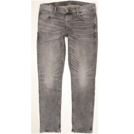 G-Star 3301 Men Grey Tapered Regular Stretch Jeans W38 L34