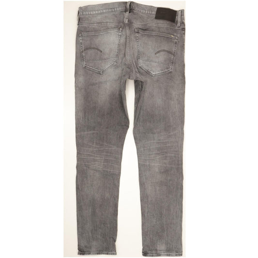 G-Star 3301 Men Grey Tapered Regular Stretch Jeans W38 L34