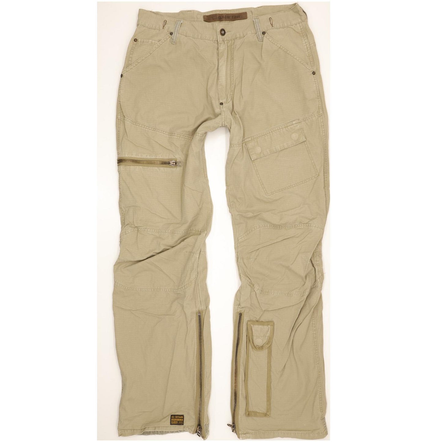 G-Star Army Elwood Men Beige Straight Regular Jeans W36 L34