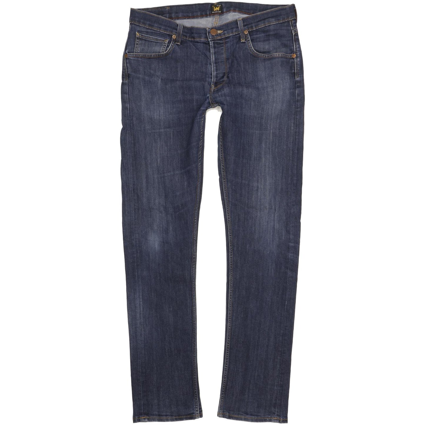 Lee Men Blue Straight Slim Stretch Jeans W34 L34