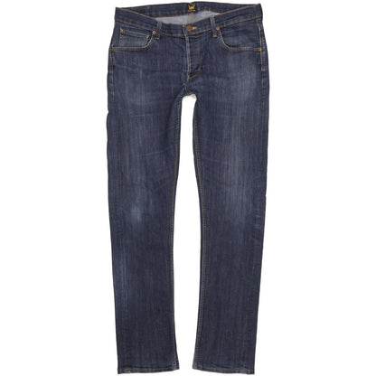 Lee Men Blue Straight Slim Stretch Jeans W34 L34