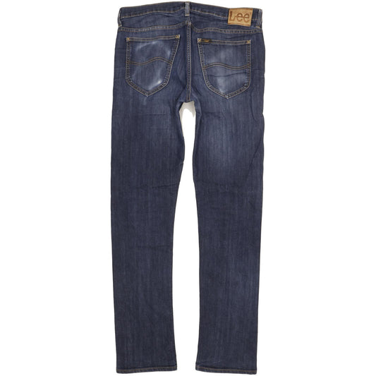 Lee Men Blue Straight Slim Stretch Jeans W34 L34