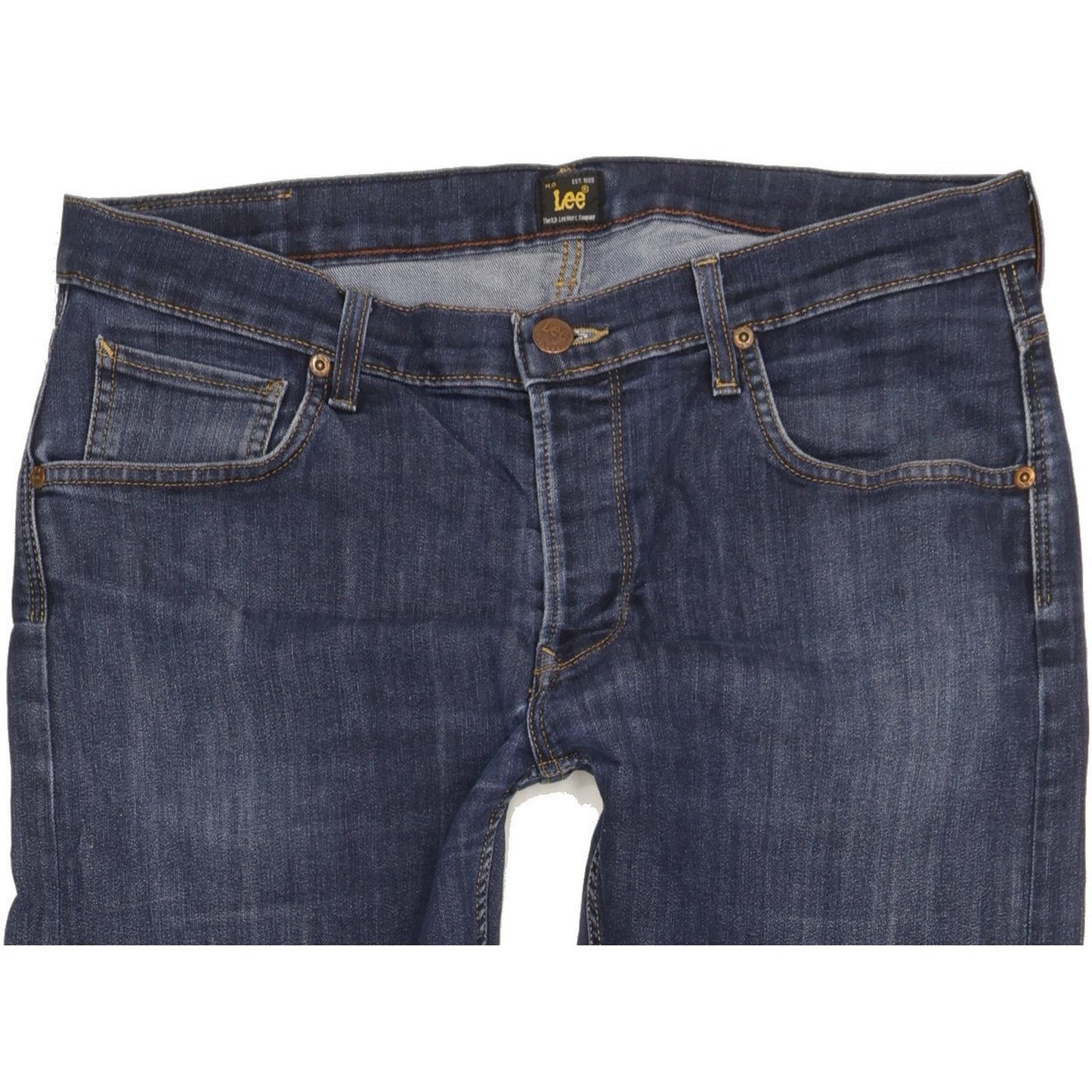 Lee Men Blue Straight Slim Stretch Jeans W34 L34