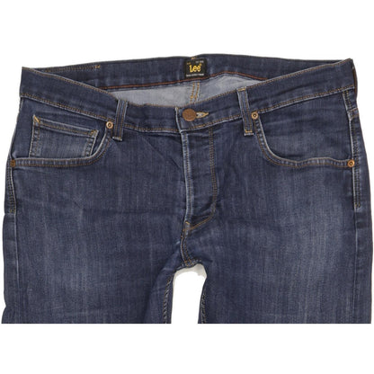Lee Men Blue Straight Slim Stretch Jeans W34 L34
