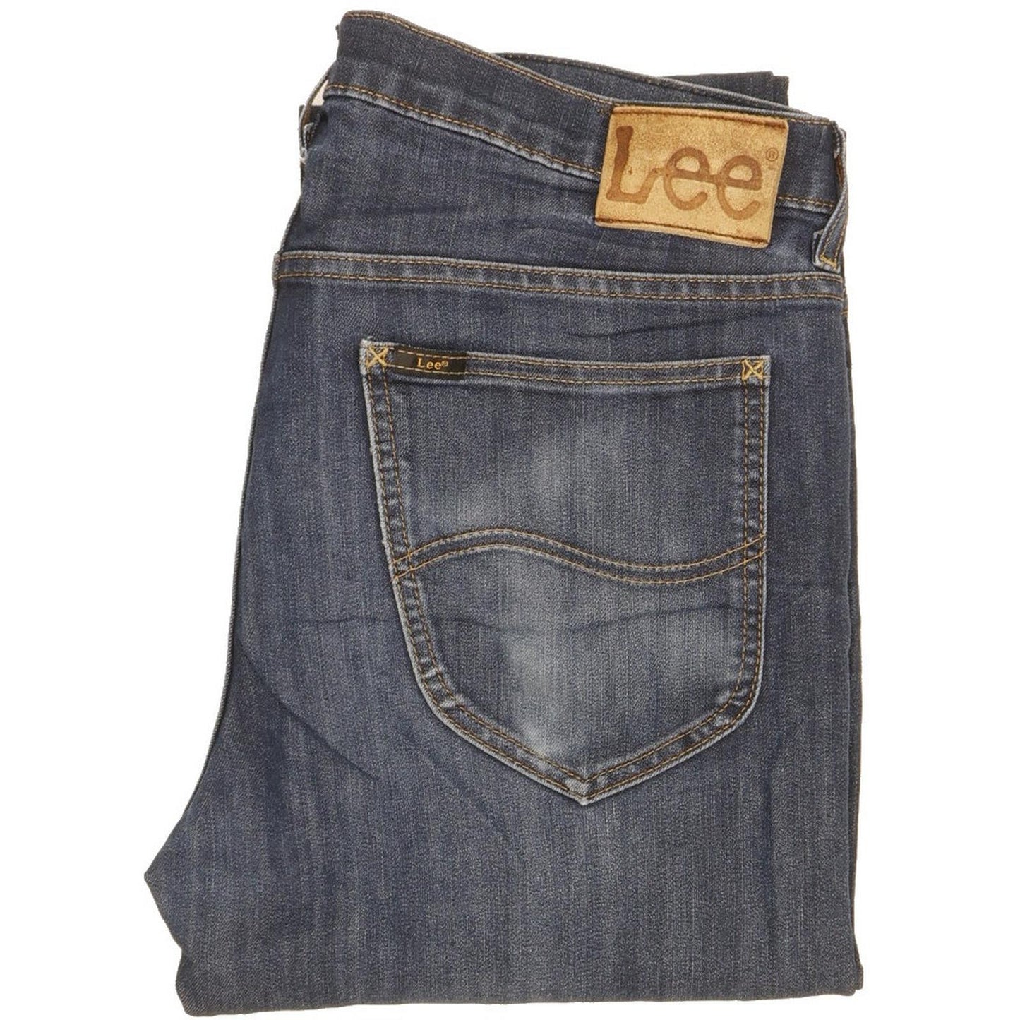 Lee Men Blue Straight Slim Stretch Jeans W34 L34