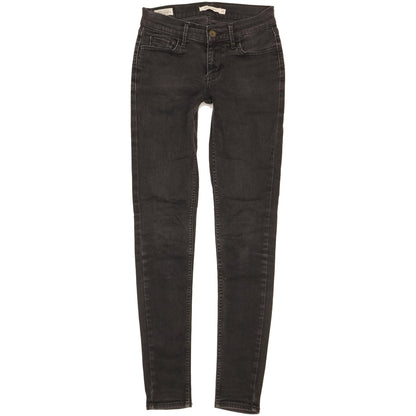 Levi's 710 Super Women Black Skinny Slim Stretch Jeans W26 L31