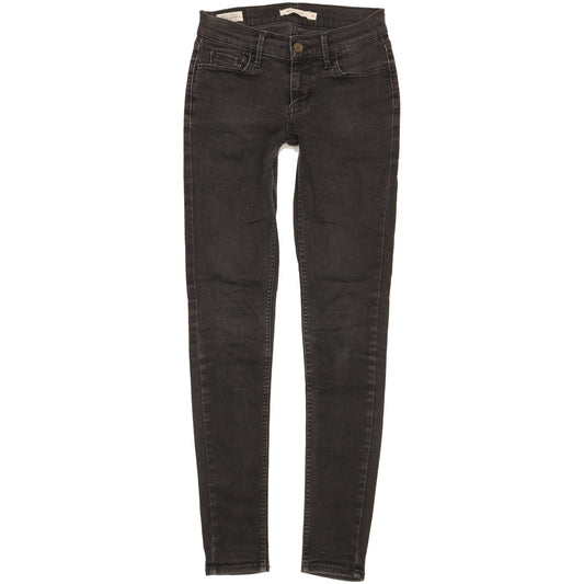 Levi's 710 Super Women Black Skinny Slim Stretch Jeans W26 L31