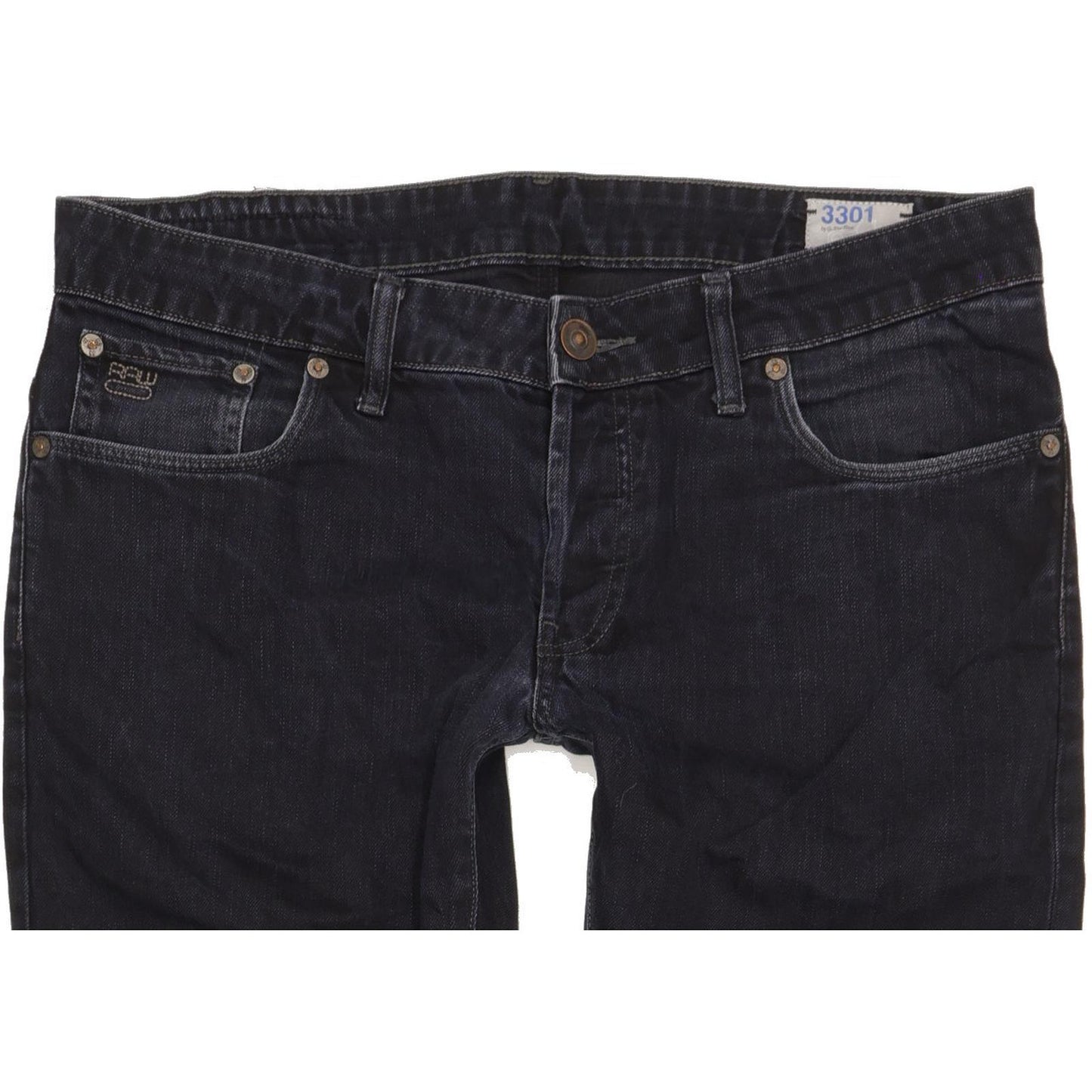 G-Star 3301 Men Black Tapered Regular Jeans W34 L31