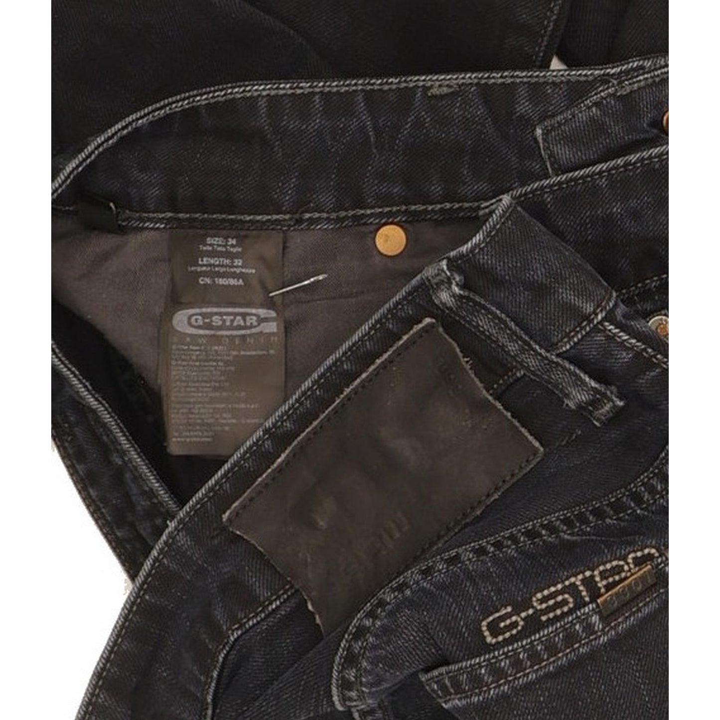 G-Star 3301 Men Black Tapered Regular Jeans W34 L31