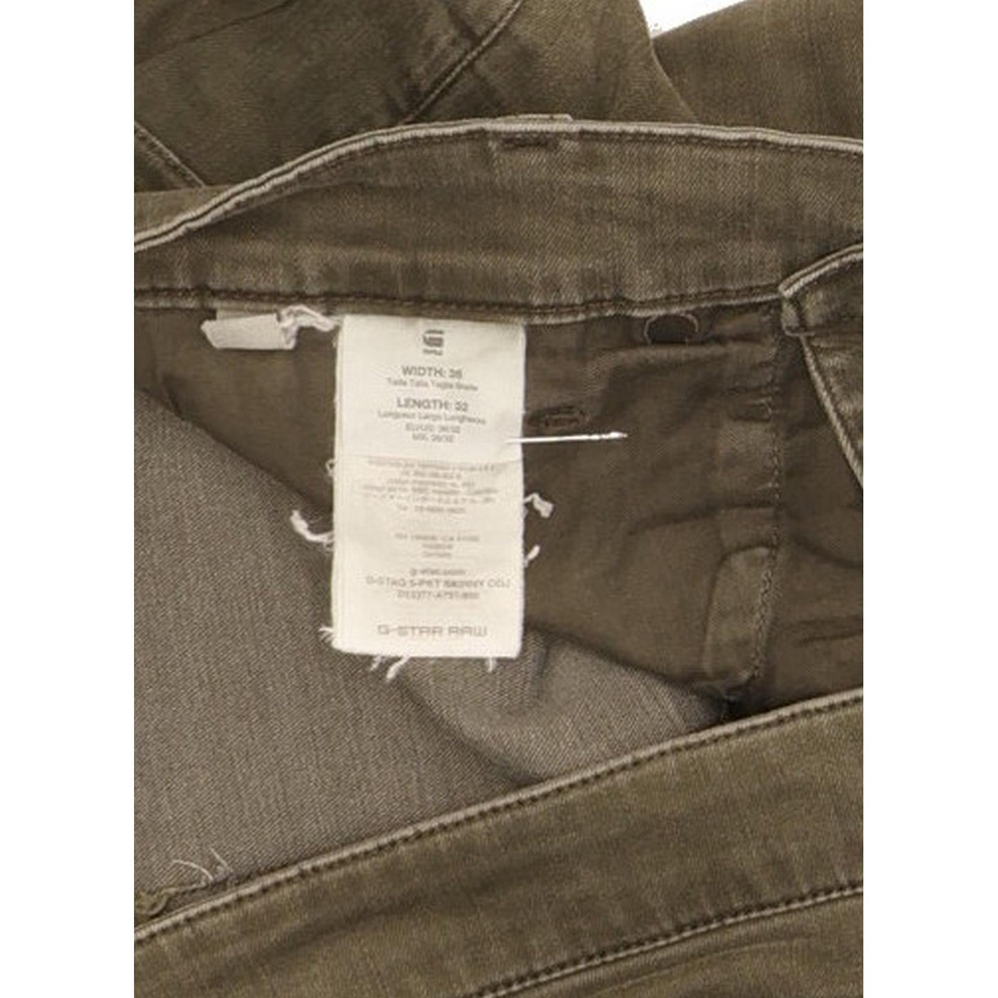 G-Star D-Staq Men Green Skinny Slim Stretch Jeans W36 L32