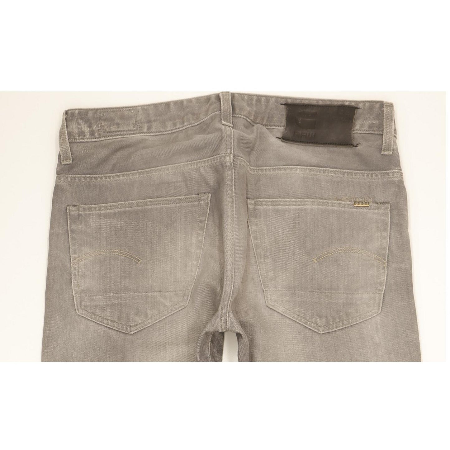 G-Star 3301 Men Grey Straight Regular Jeans W33 L32
