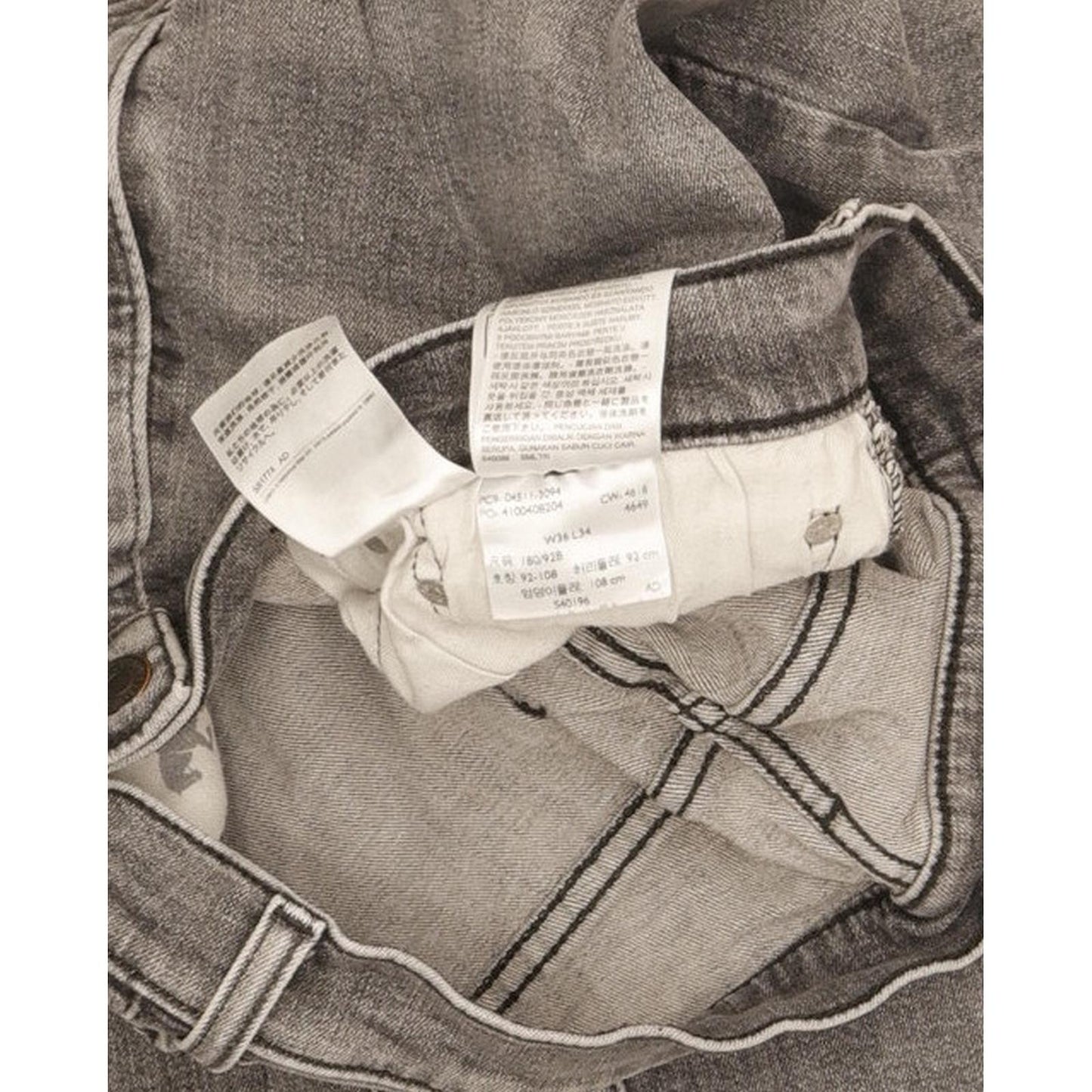 Levi's 511 Men Grey Straight Slim Stretch Jeans W36 L34