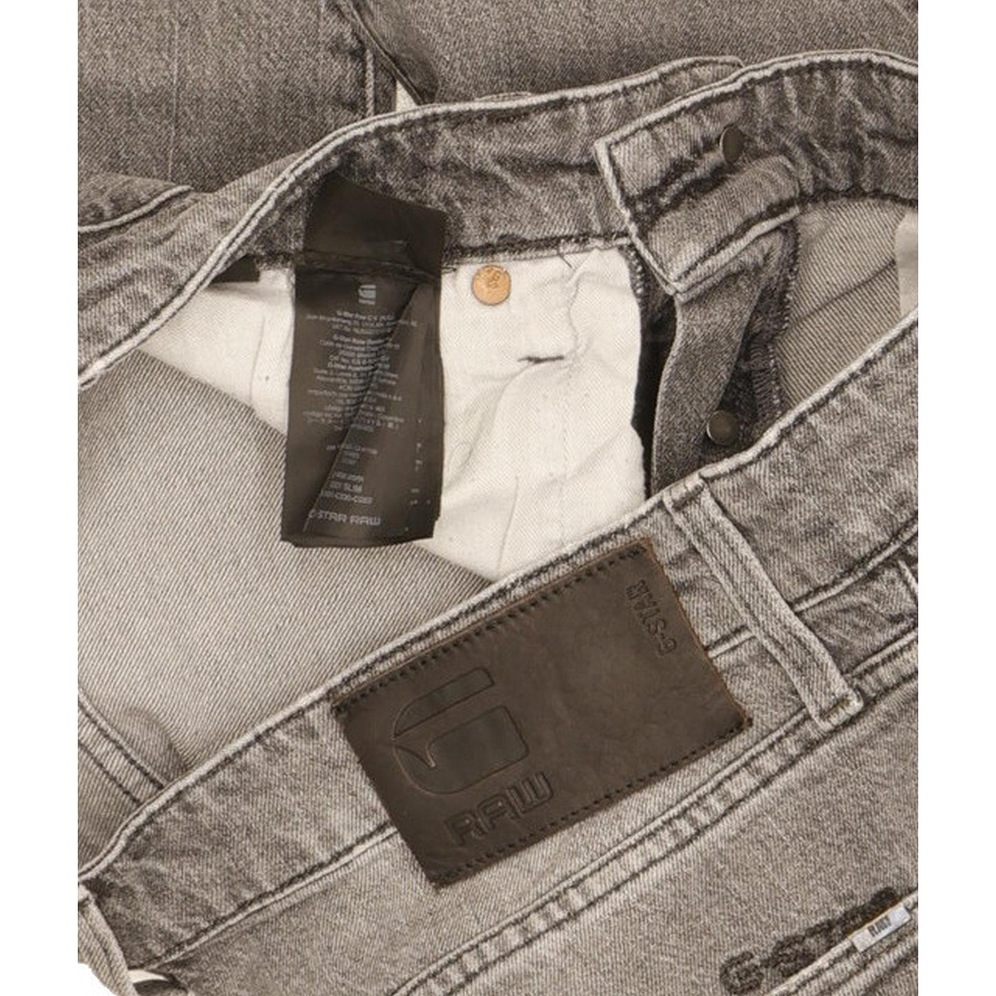 G-Star 3301 Men Grey Straight Slim Stretch Jeans W31 L31