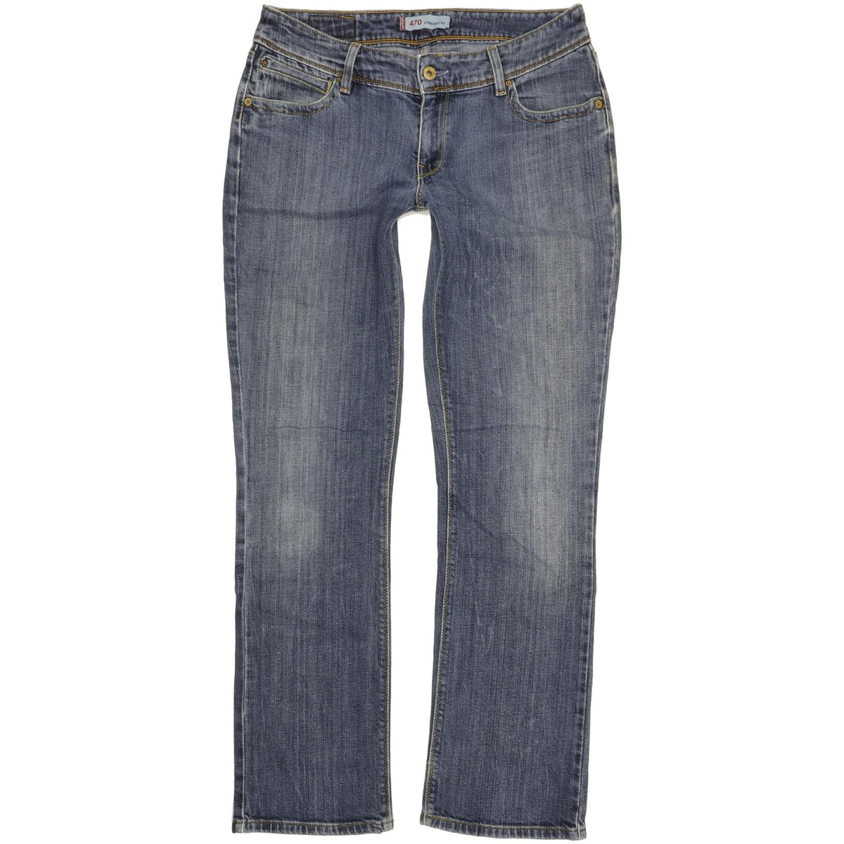 Levi's 470 Women Blue Straight Slim Stretch Jeans W32 L32
