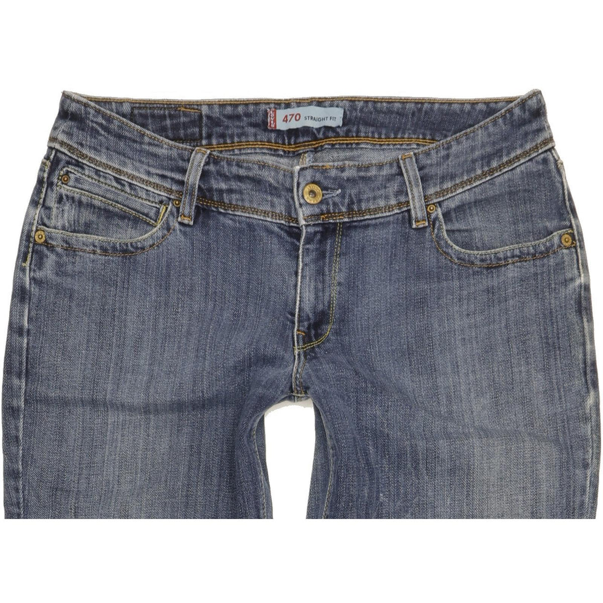 Levi's 470 Women Blue Straight Slim Stretch Jeans W32 L32