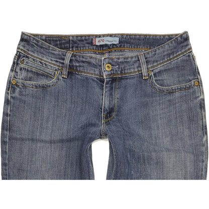 Levi's 470 Women Blue Straight Slim Stretch Jeans W32 L32