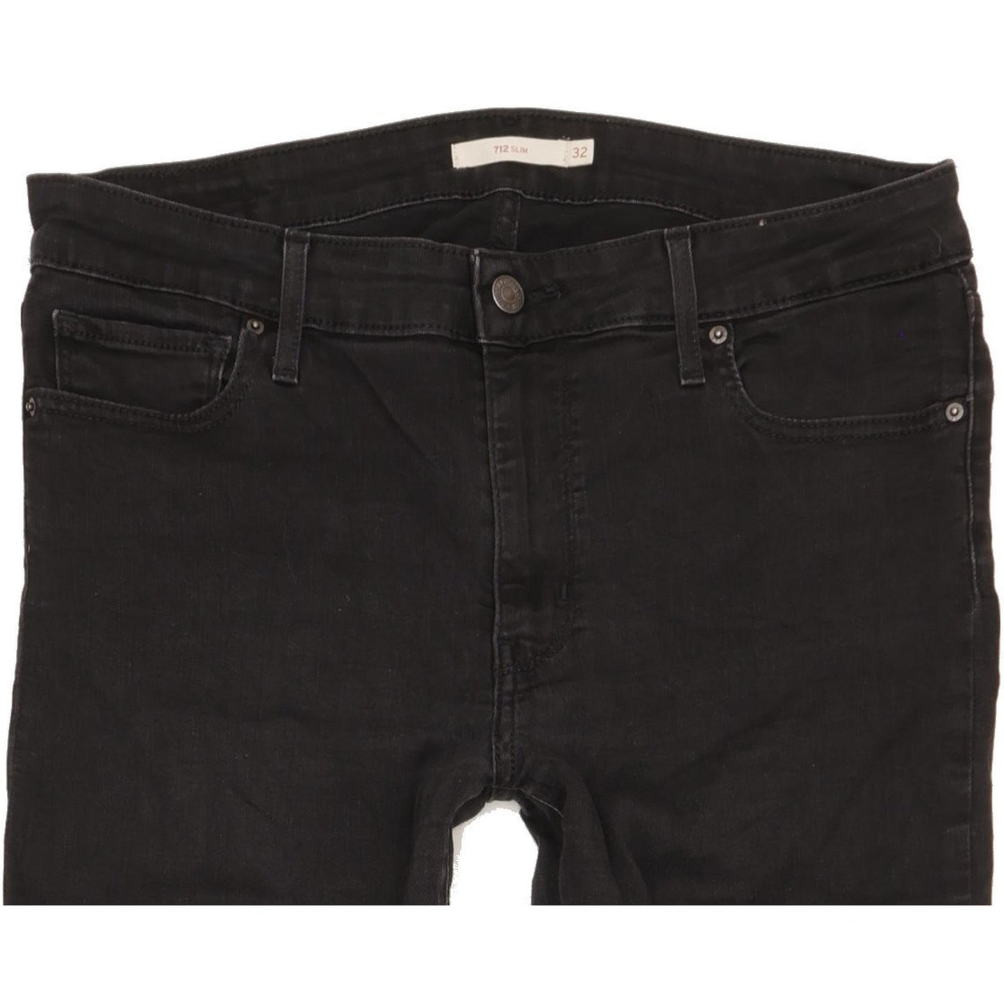 Levi's 712 Men Black Straight Slim Stretch Jeans W32 L32