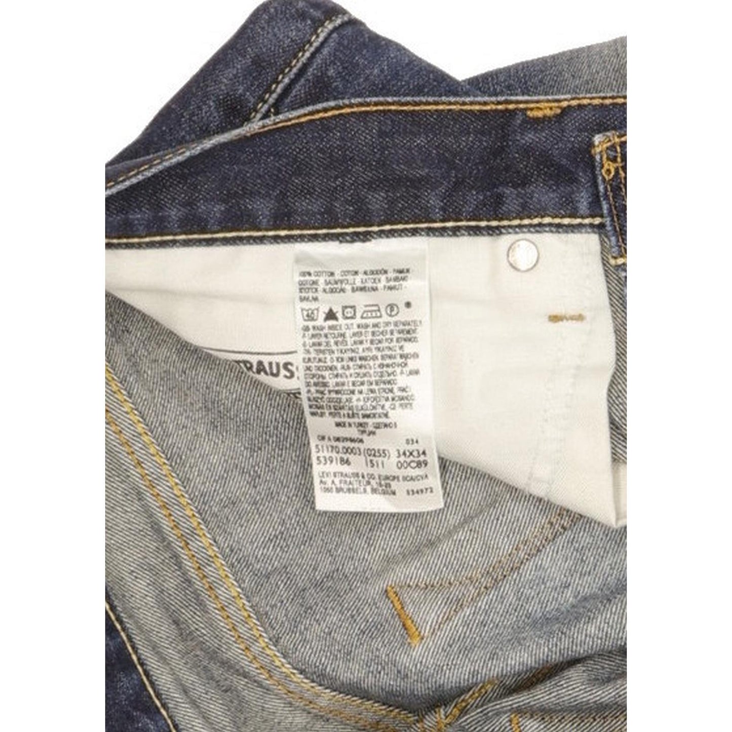 Levi's 511 Men Blue Straight Slim Jeans W34 L33