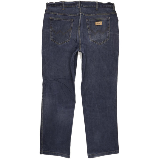 Wrangler Men Blue Straight Regular Stretch Jeans W38 L31