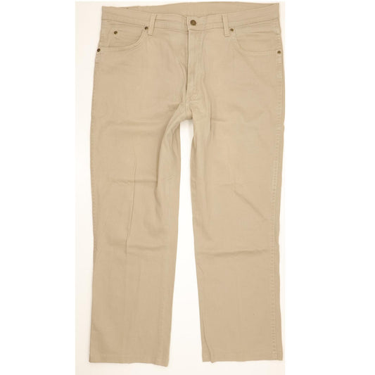 Wrangler Durable Quality Men Beige Straight Regular Stretch Jeans W38 L27