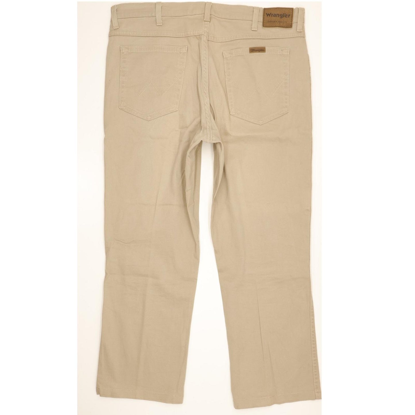 Wrangler Durable Quality Men Beige Straight Regular Stretch Jeans W38 L27
