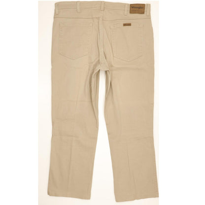 Wrangler Durable Quality Men Beige Straight Regular Stretch Jeans W38 L27
