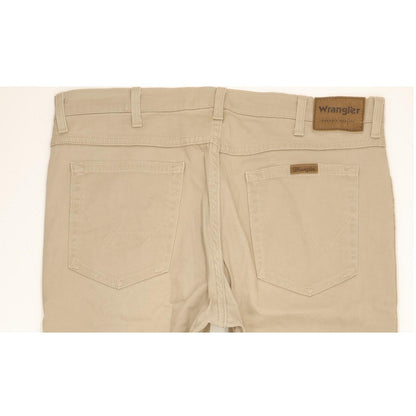 Wrangler Durable Quality Men Beige Straight Regular Stretch Jeans W38 L27