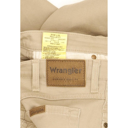 Wrangler Durable Quality Men Beige Straight Regular Stretch Jeans W38 L27